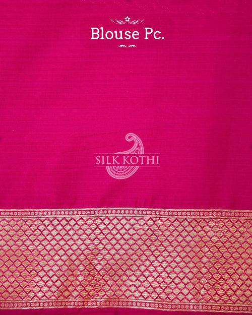 MAGENTA PINK MEENAKARI KATAN SILK UPPADA BANARASI HANDLOOM SAREE