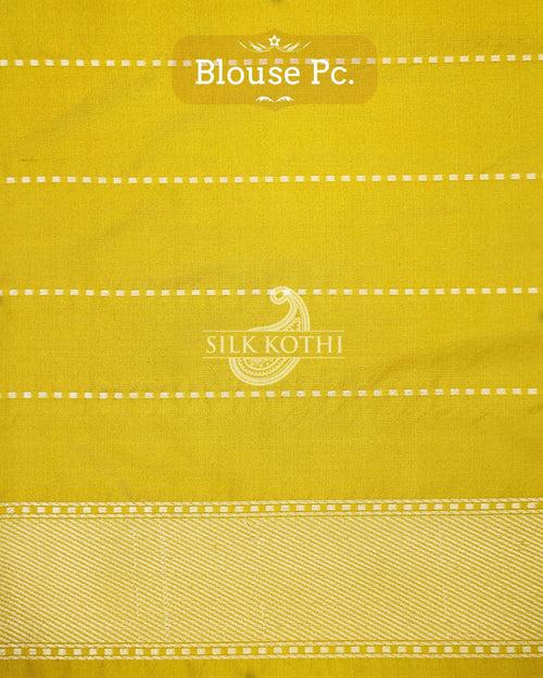 CORN YELLOW KADHWA MEENAKARI BORDER KATAN SILK BANARASI HANDLOOM SAREE