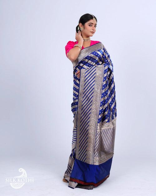 ROYAL BLUE KATAN SILK UPPADA BANARASI HANDLOOM SAREE