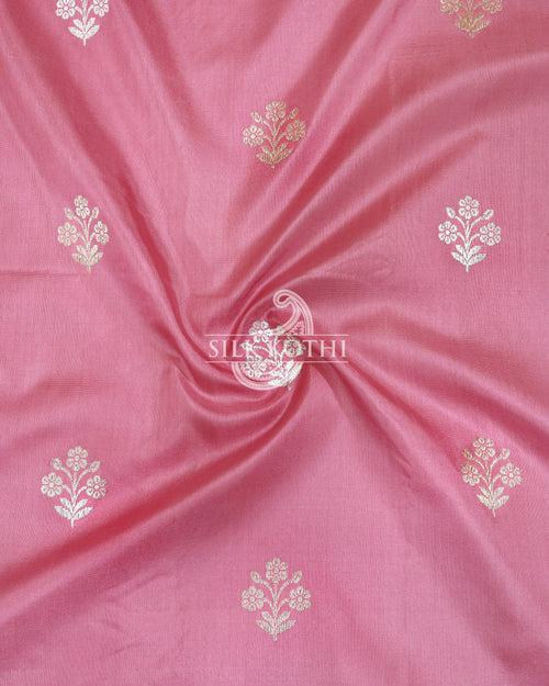 TAFFY PINK KADHWA MEENAKARI BORDER KATAN SILK BANARASI HANDLOOM SAREE