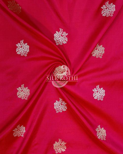 RUBY PINK KADHWA KATAN SILK BANARASI HANDLOOM SAREE