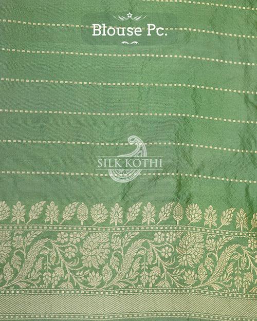 PIGEON BLUE RUPA SONA KADHWA KATAN SILK BANARASI HANDLOOM SAREE