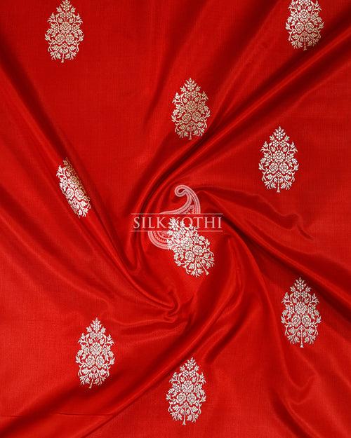 RED KADHWA KATAN SILK BANARASI HANDLOOM SAREE