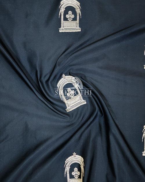 BLACK SATIN KATAN SILK BANARASI HANDLOOM SAREE