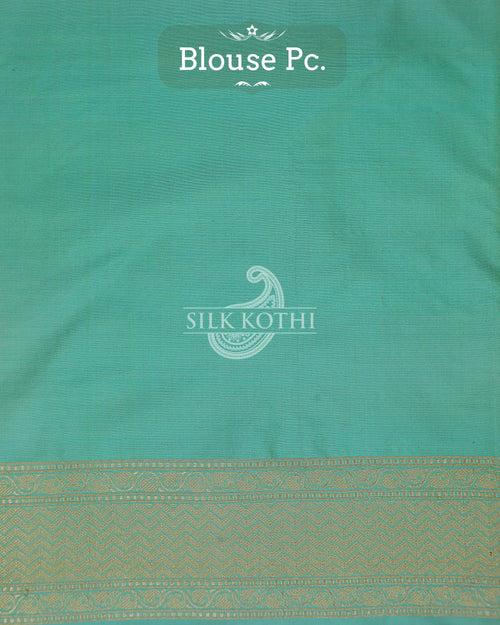 AQUAMARINE GREEN KATAN SILK UPPADA BANARASI HANDLOOM SAREE