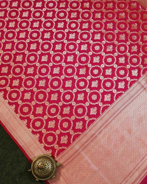 FUCHSIA PINK KATAN SILK UPPADA BANARASI HANDLOOM SAREE