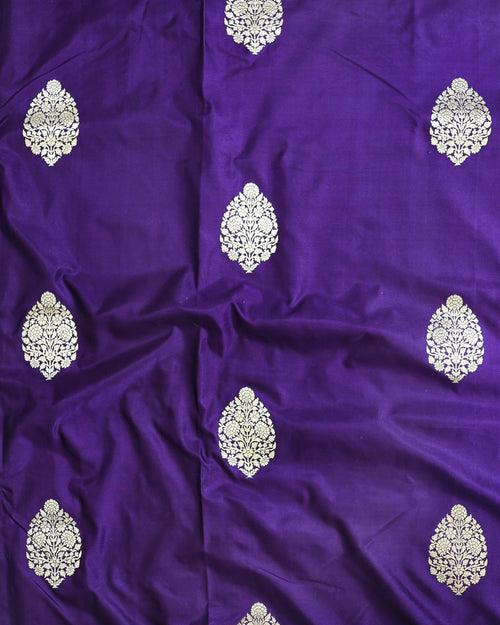 VIOLET KADHWA SATIN KATAN SILK BANARASI HANDLOOM SAREE