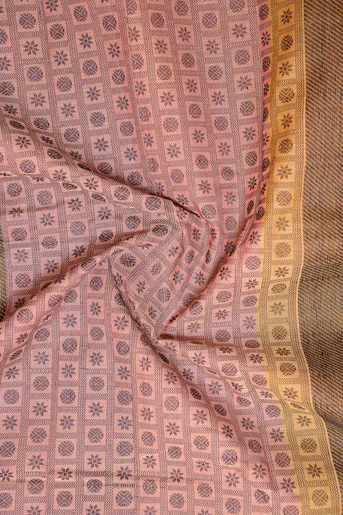 Baby Pink Pure Cotton Saree