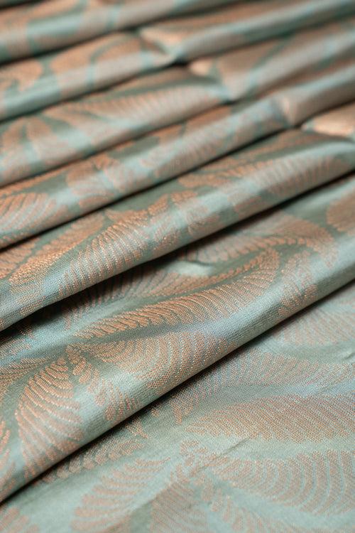 Ice Blue Brocade Pure Silk Saree