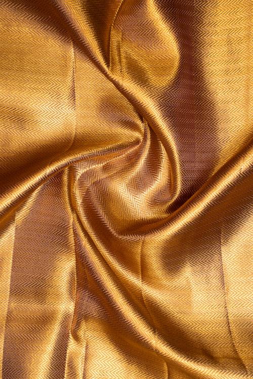 Gold Floral Brocade Tissue Kanchipuram Silk Saree