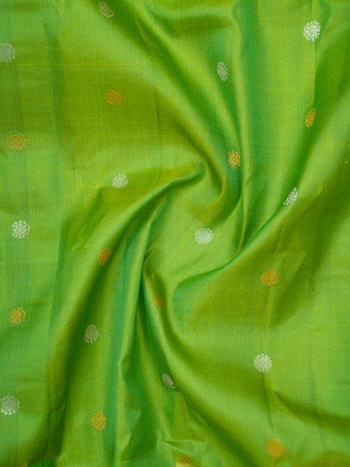 Parrot Green Pure Gadwal Silk Saree