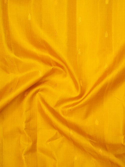 Yellow and Black Pure Gadwal Silk Saree