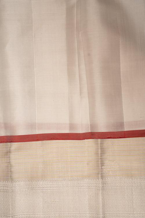 Ivory and Gold Pure Kanchipuram Silk Saree