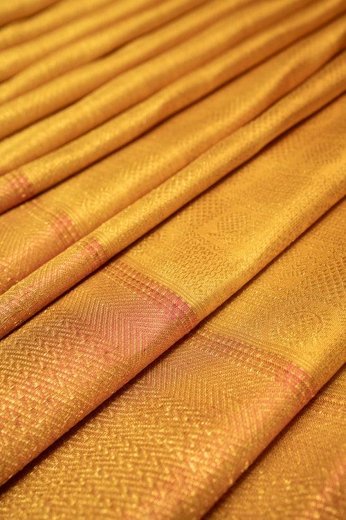 Yellow Brocade Pure Kanchipuram Wedding Silk Saree