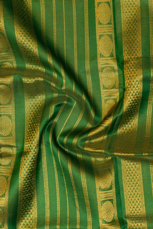 Red and green pure silk cotton saree