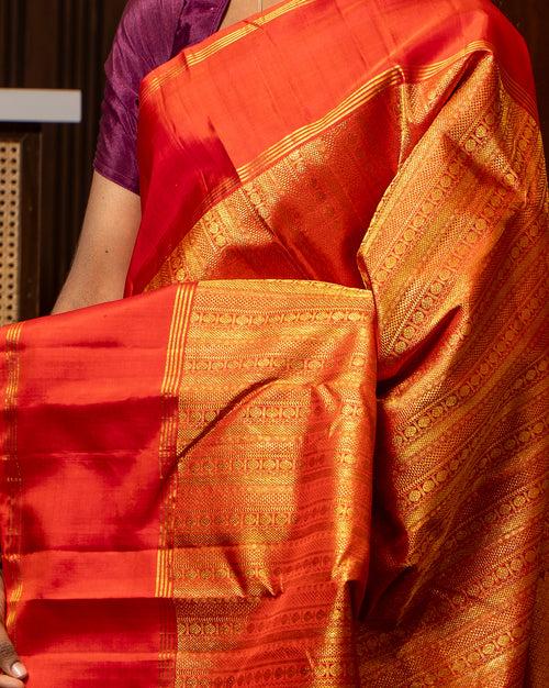 Red Zari Brocade Pure Kanchipuram Silk Saree