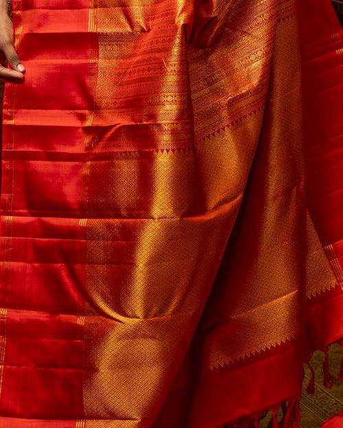 Red Zari Brocade Pure Kanchipuram Silk Saree