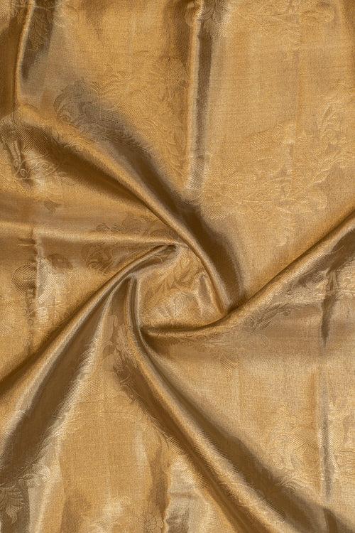 Champagne gold tissue pure kanjivaram silk saree