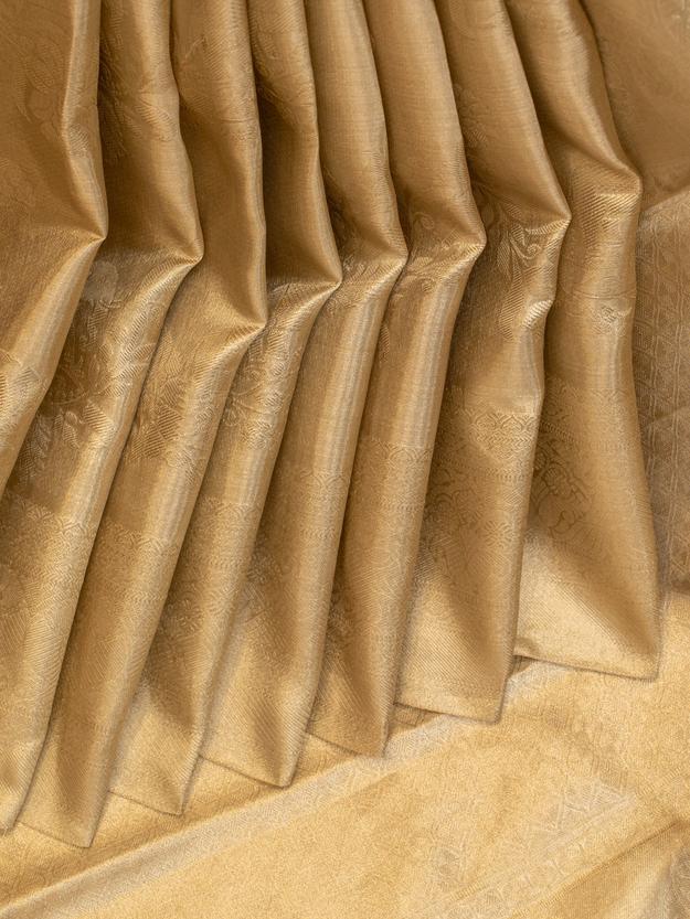 Champagne gold tissue pure kanjivaram silk saree