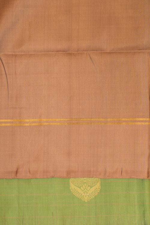 Mint green and beige pure soft silk saree