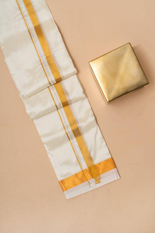 Off White Silk Dhoti