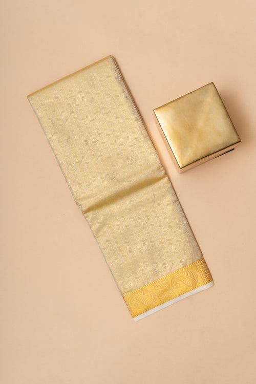 Gold Embossed Men’s Silk Dhoti