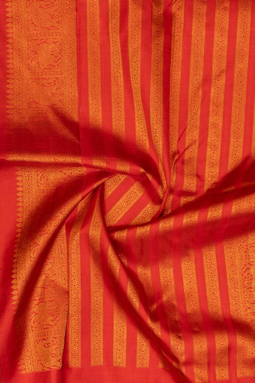 Royal Maroon and red checks varisaipettu pure zari Kanchipuram  silk saree