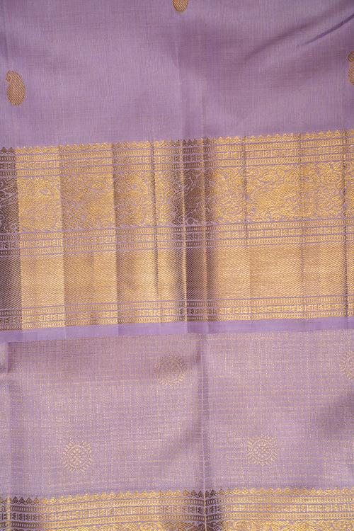 Lilac Zari Checks Pastel Kanchipuram Silk Saree