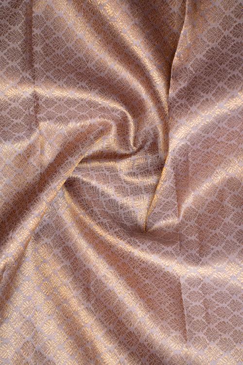 Bare Beige Pastel Pure Kanchipuram Silk Saree