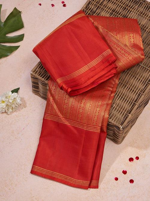 Red Zari Brocade Pure Kanchipuram Silk Saree