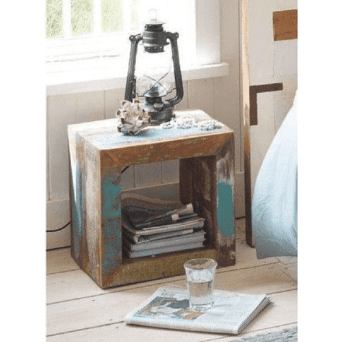 Aspen Reclaimed Cube Side Table