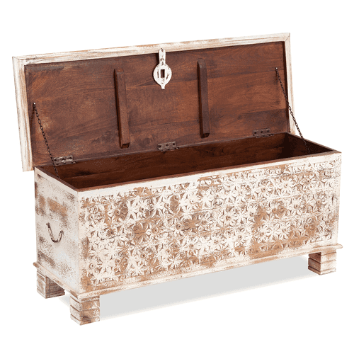 Floral Distressed Storage Trunk