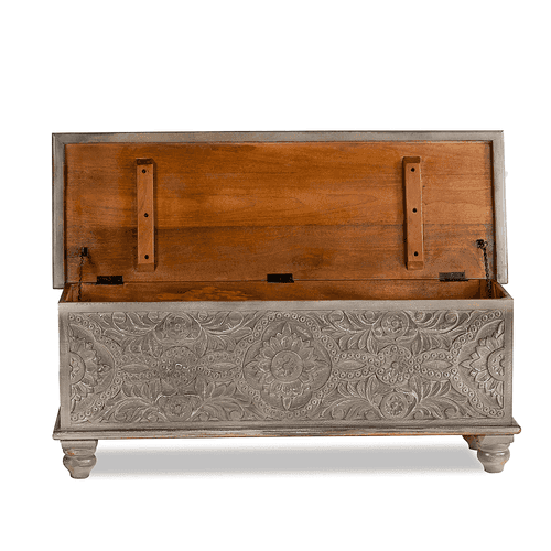 Oliver Grey Wooden Storage Trunk