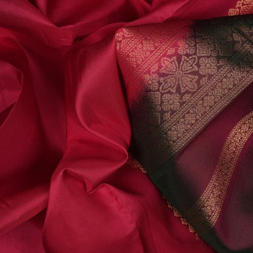 Handwoven Pink with Purple Kanjivaram Silk Saree - 2384T011241DSC