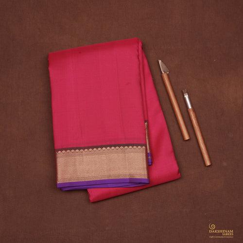 Handwoven Pink with Purple Kanjivaram Silk Saree - 2384T011241DSC