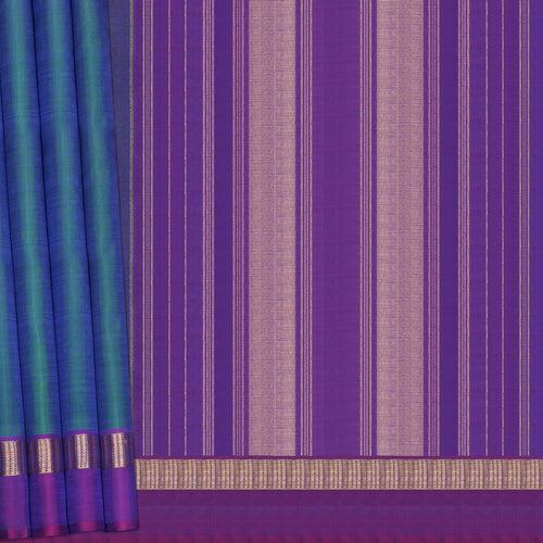 Handwoven Blue with Purple Kanjivaram Silk Saree - 2391T010987DSC