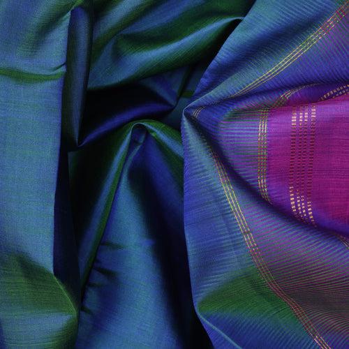 Handwoven Blue with Purple Kanjivaram Silk Saree - 2391T010987DSC