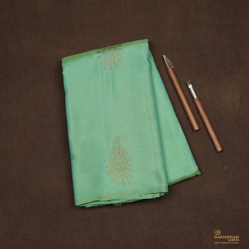 Handwoven Green with Pink Kanjivaram Silk Saree - 2394T010779DSC