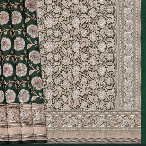 Handwoven Green Banarasi Silk Saree - 1995T009495DSC