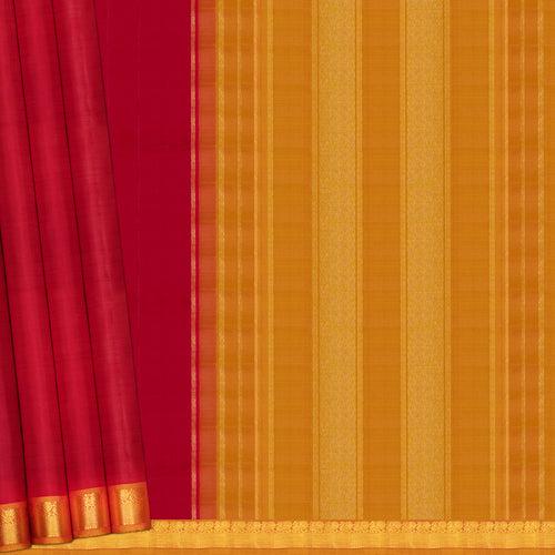 Handwoven Red with Orange Kanjivaram Silk Saree - 1990T010314DSC