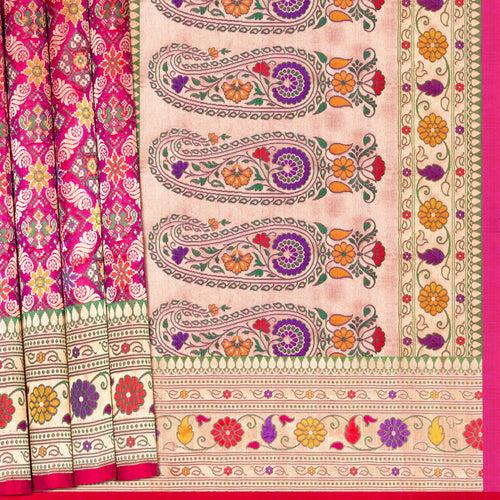 Handwoven Pink Banarasi Silk Saree - 2096T009507DSC