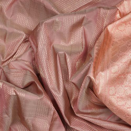 Handwoven Pink with Peach Kanjivaram Silk Saree - 2125T010566DSC