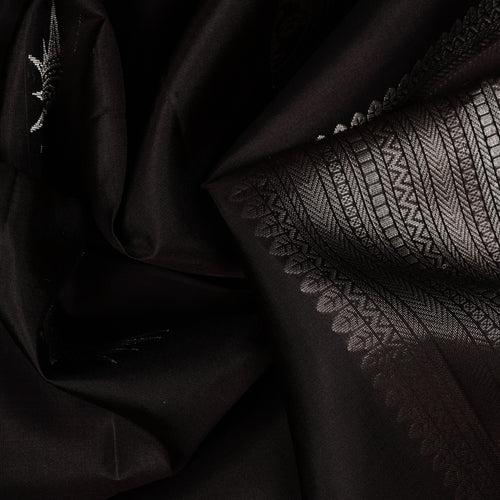 Handwoven Black Soft Silk Saree - 2361T011230DSC