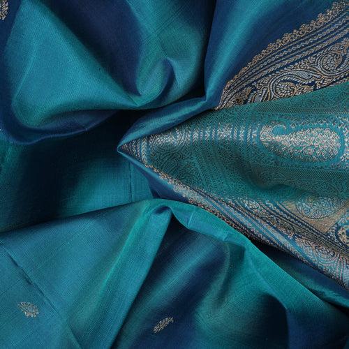 Handwoven Blue Soft Silk Saree - 2383T011293DSC