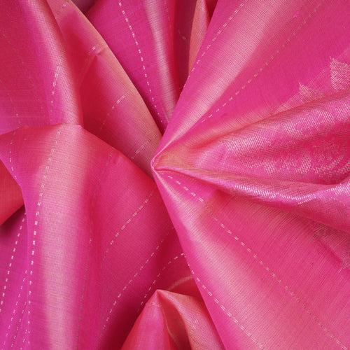 Handwoven Pink with Purple Soft Silk Saree - 2385T011225DSC