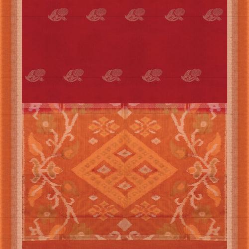 Handwoven Red with Orange Silk Cotton Saree - 2353T011196DSC