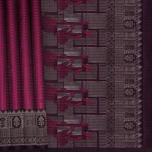 Handwoven Magenta with Purple Soft Silk Saree - 2365T011263DSC