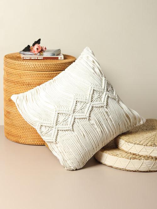 AMUN - MACRAME SQUARE CUSHION COVER