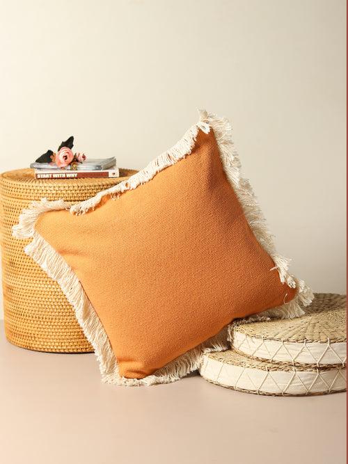 GUNNR SOLID ORANGE SQUARE CUSHION COVER