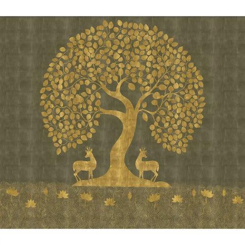 Tree of Life Wallpaper in Style of Pichwai Art Form Customised for Rooms Green